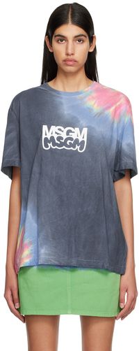 MSGM Blue Burro Studio Edition Tie-Dye T-Shirt