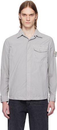 Stone Island Gray Nylon Smerigliato Ghost Overshirt