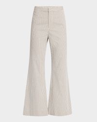 Crop Flare Gardeners Check Pants