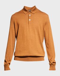 Men's Cashmere-Silk Polo Sweater