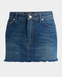 Denim Cut-Off Mini Skirt