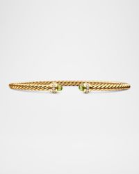 Cablespira Bracelet with Gemstone in 18K Gold, 3mm