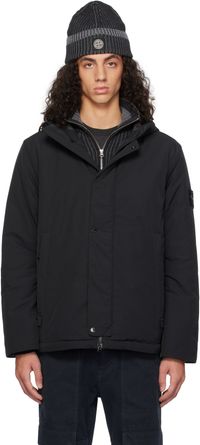 Stone Island Blouson 43426 noir en microsergé