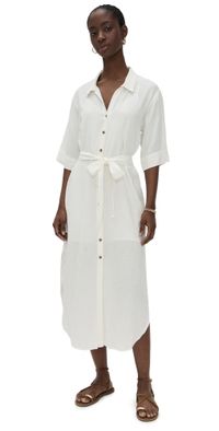 Z Supply Brise Linen Midi Dress White S