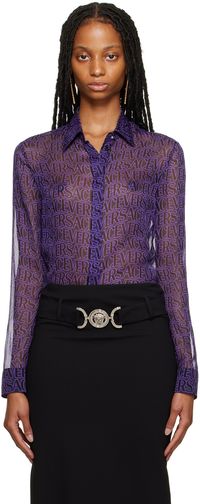 Versace Chemise transparente noire