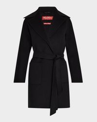 Valda Notched Wrap-Front Coat