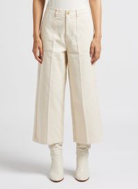 Grace Et Mila - Pantacourt taille mi-haute en coton - Taille L - Blanc