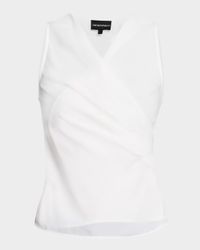 Sleeveless Wrap-Front Top