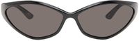 Balenciaga Black 90s Oval Sunglasses