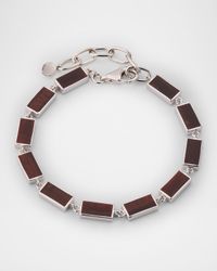 Men's Sterling Silver Red Tigers Eye Bracelet