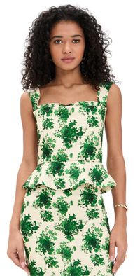 Damaris Bailey Celeste Top Green Floral M