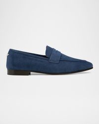 Flaneur Suede Penny Loafers
