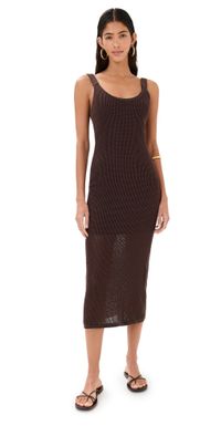 STAUD Jessica Dress Dark Chocolate L