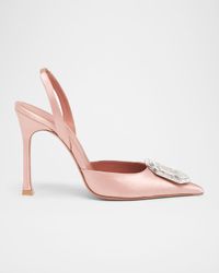 105mm Camelia Satin Crystal Halter Pumps
