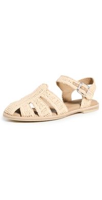 Freda Salvador Sera Fisherman Sandals Natural Raffia 6.5
