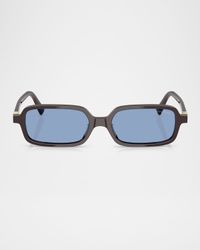 Logo Acetate Rectangle Sunglasses