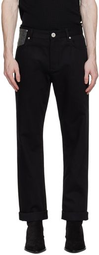 Balmain Black Rhinestone Jeans