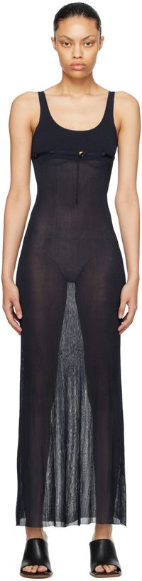JACQUEMUS Navy Le Chouchou 'La Robe Maille Oranger' Maxi Dress