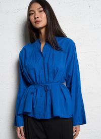 Laurence Bras - Blouse cintrée unie manches longues - Taille 40 - Bleu