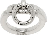 MM6 Maison Margiela Silver Object Trouve Minimal Logo Ring