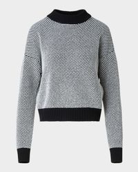 Cashmere-Wool 3D Dot Knit Crewneck Sweater