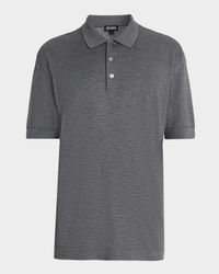 Men's Cotton and Silk Tipped Polo Shirt