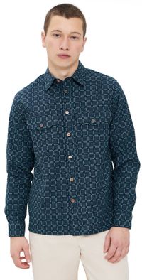 PS Paul Smith Textured Overshirt Inky Blue M