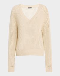Sequined Wool-Blend Net Stitch Sweater