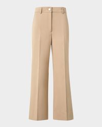 Cropped Wide-Leg Cotton Gabardine Pants