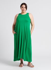 Mat Fashion - Robe longue col rond - Taille 50 - Vert