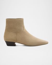 Stassi Suede Zip Ankle Boots