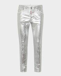 Men's Metallic Coated Skinny Jeans