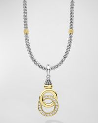 Caviar Two Tone Diamond Pendant Necklace