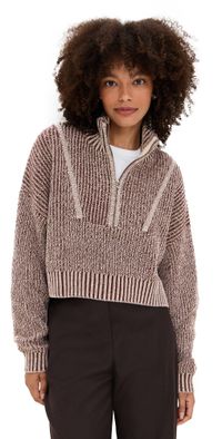 STAUD Cropped Hampton Sweater Bisque XL