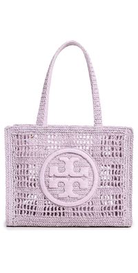 Tory Burch Ella Hand Crocheted Small Tote Pale Purple One Size