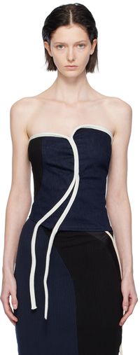 Ottolinger Indigo Asymmetric Denim Tank Top