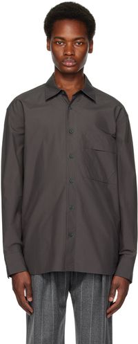 Solid Homme Gray Embroidered Shirt
