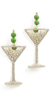 BaubleBar Pimento Memento Martini Earrings Clear/Green One Size