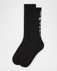 Men's Vertical Logo Cotton Stretch Sport Socks