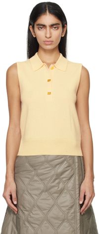 GANNI Polo blanc cassé à col classique