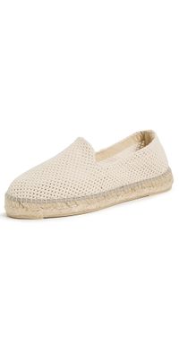 Manebi Flat Net Espadrilles Cream Net 35