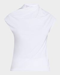 Twist Draped High-Neck Top