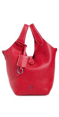 Polo Ralph Lauren Shiny Drum Pebble Crossbody Bag Classic Red One Size