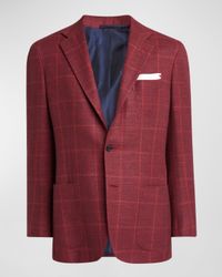 Men's Cashmere Tonal Windowpane Sport Coat