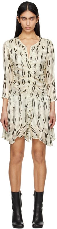 Isabel Marant Beige & Black Octavia Minidress
