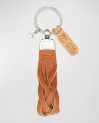 Unisex Leather Logo Key Ring