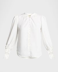 Ava Lace-Cuff Blouse