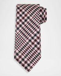 Men's Exploded Prince of Wales Check Silk Tie
