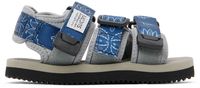 SUICOKE Kids Navy & Gray Kisee Sandals