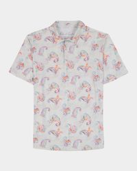 Men's Keltz Paisley Stretch Knit Polo Shirt